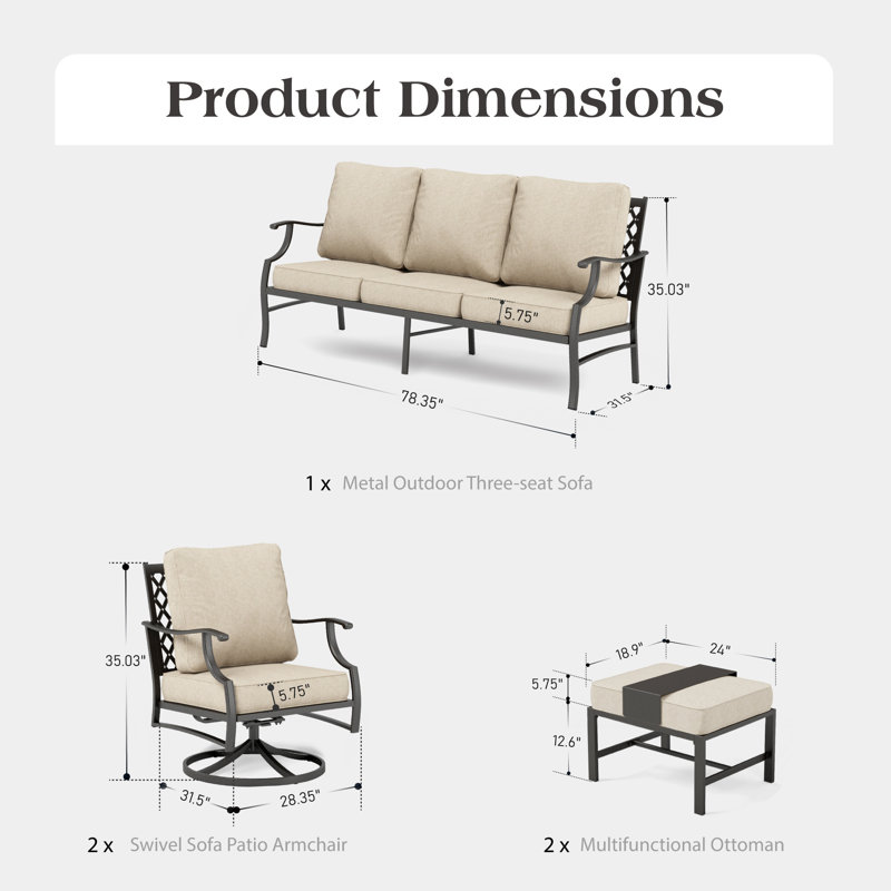 Carli Outdoor Seating Group, No, Beige