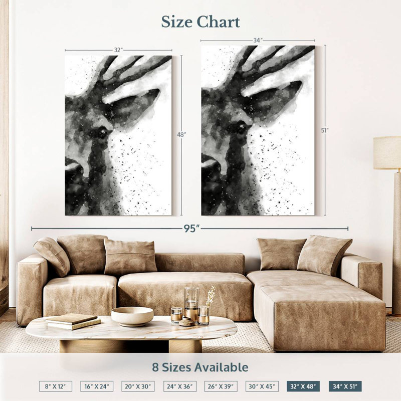 Brampt Deer At Attention, 48" H x 32" W