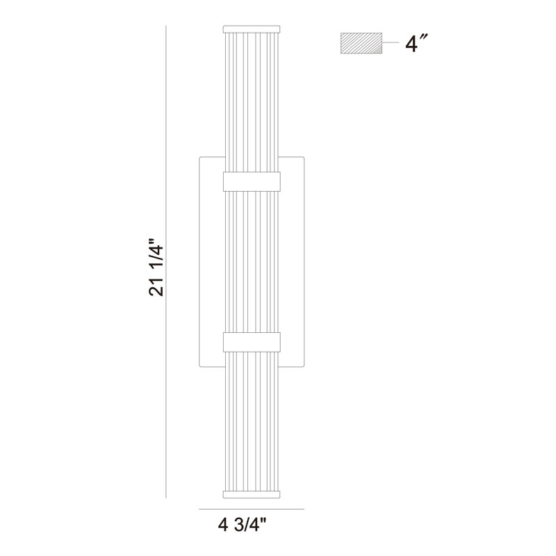 Fayton 21" LED Sconce, Black