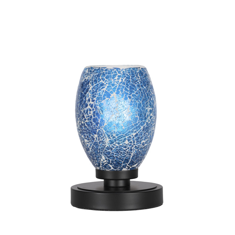 Aneka Accent Lamp Shown With 5" Turquoise Fusion Glass, Turquoise, Dark Granite