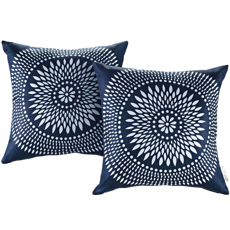 Modway Outdoor Indoor Two All Weather Patio Throw Pillows, Cartouche