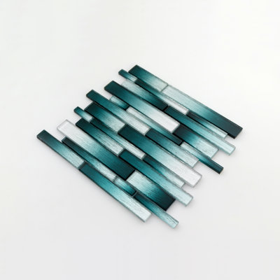 Foil Random Sized Interlocking Glass Mosaic Tile