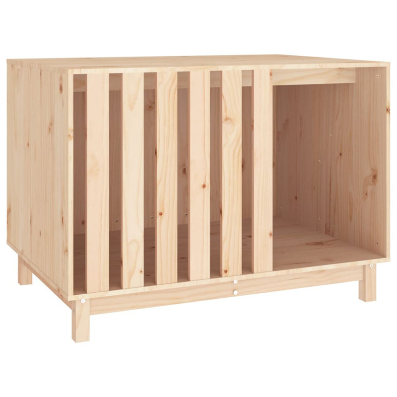  Niche pour chien durable en bois de pin massif blanc, Brun