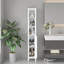 Armoire de rangement pour salle de bain de 66,92 po de hauteur avec tablettes réglables, armoire autoportante mince à 1 porte avec anti-basculement, compartiments ouverts, pour la maison, petits espaces, salle de bain, cuisine, salon, blanc