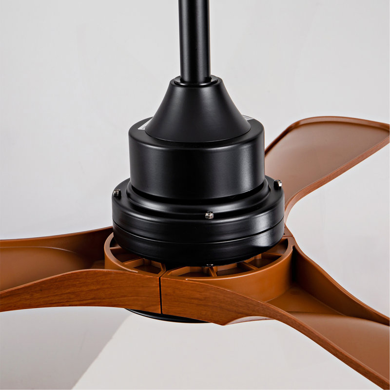Hot Ventilateur de plafond noir moderne 42 pouces avec lumière 3 pales ABS Moteur à courant continu réversible à télécommande avec DEL à intensité variable
