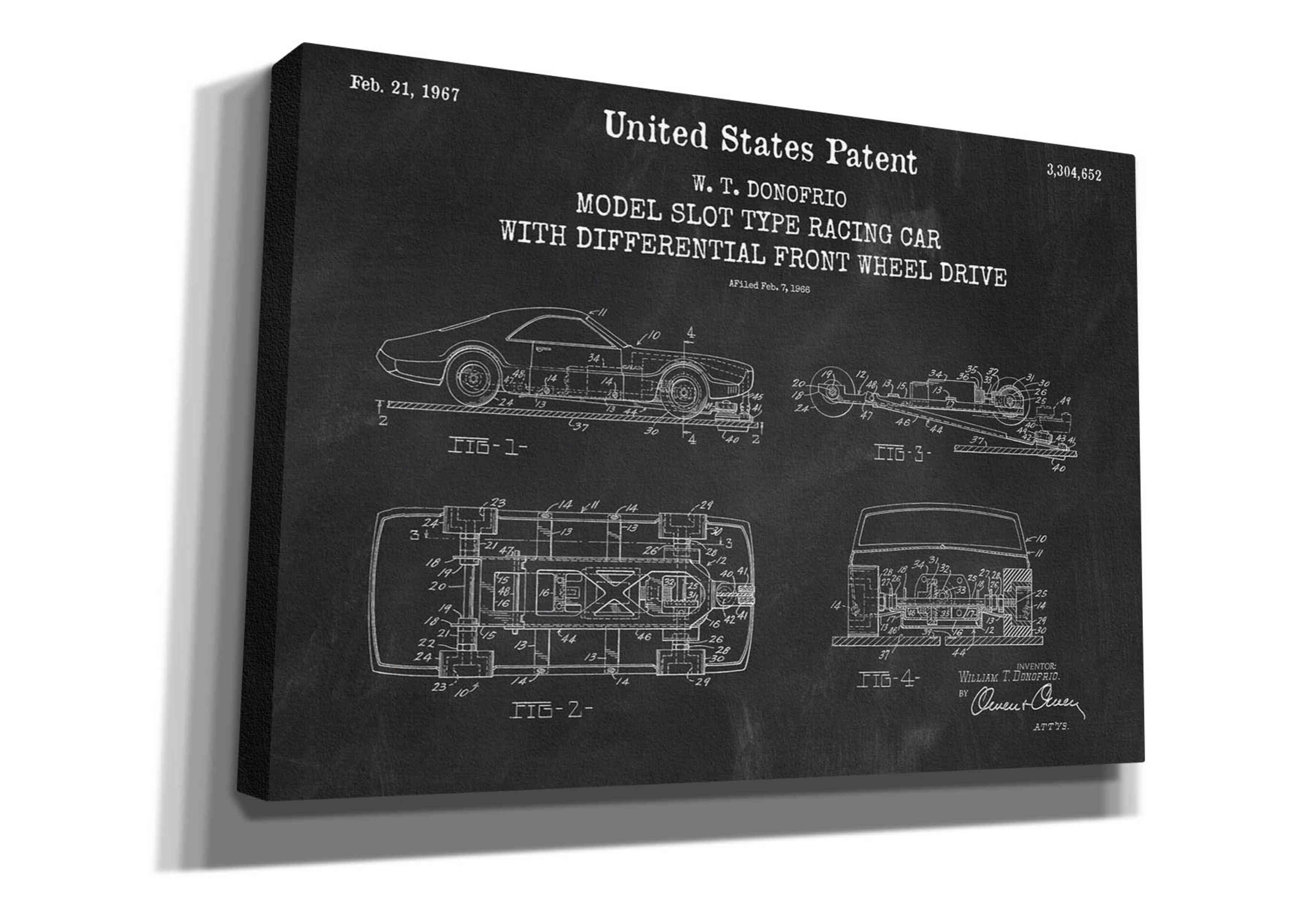 Williston Forge ''Racing Car, Model Slot Type Blueprint Patent ...