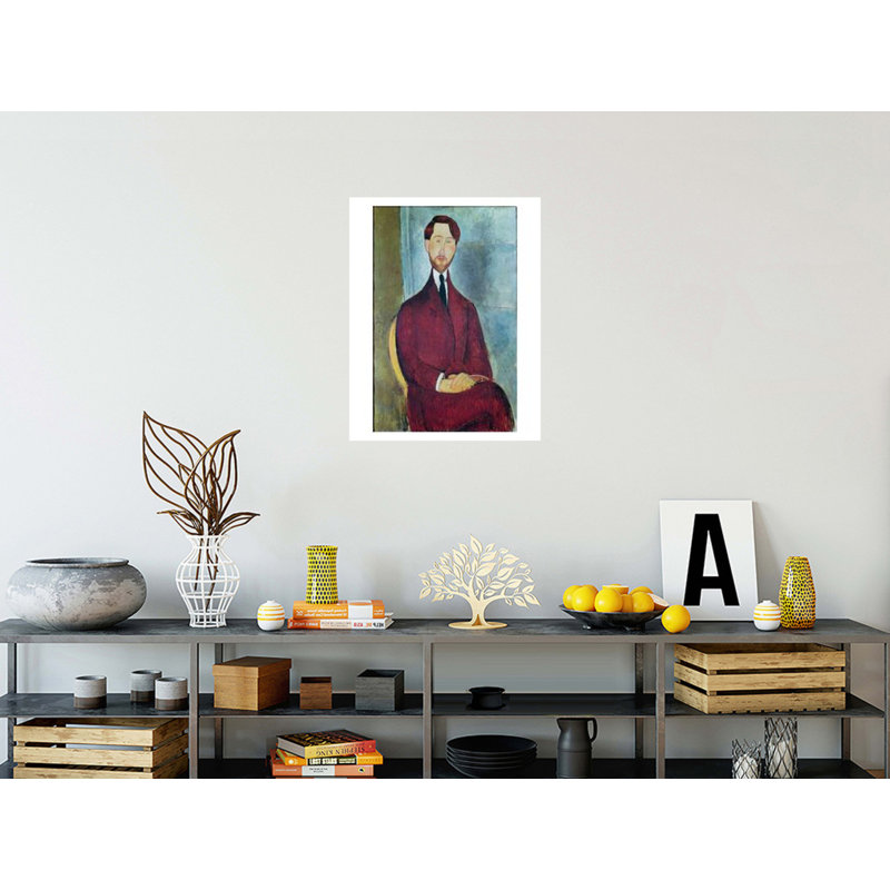 Léopold Zborowski par Amedeo Modigliani - estampe numérique, H 28 po x l 22 po