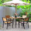 Ensemble de salle à manger d'extérieur 5 pièces avec trou pour parasol Blanchet