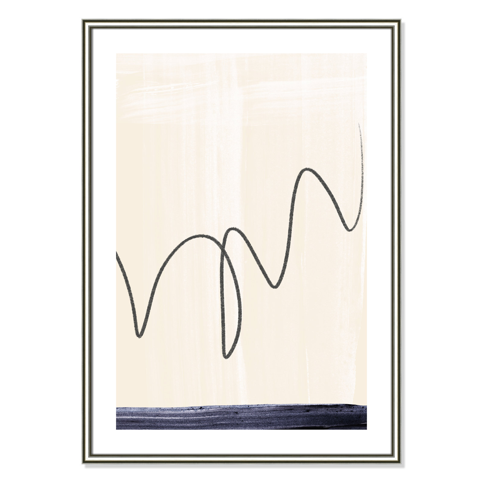 Departured II - Picture Frame Painting Print, Silver Framed Paper, 36.75" H x 26.75" W x 0.88" D