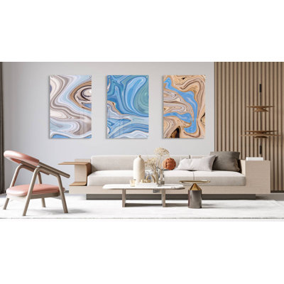 " Brown Abstract " 3 - Pieces