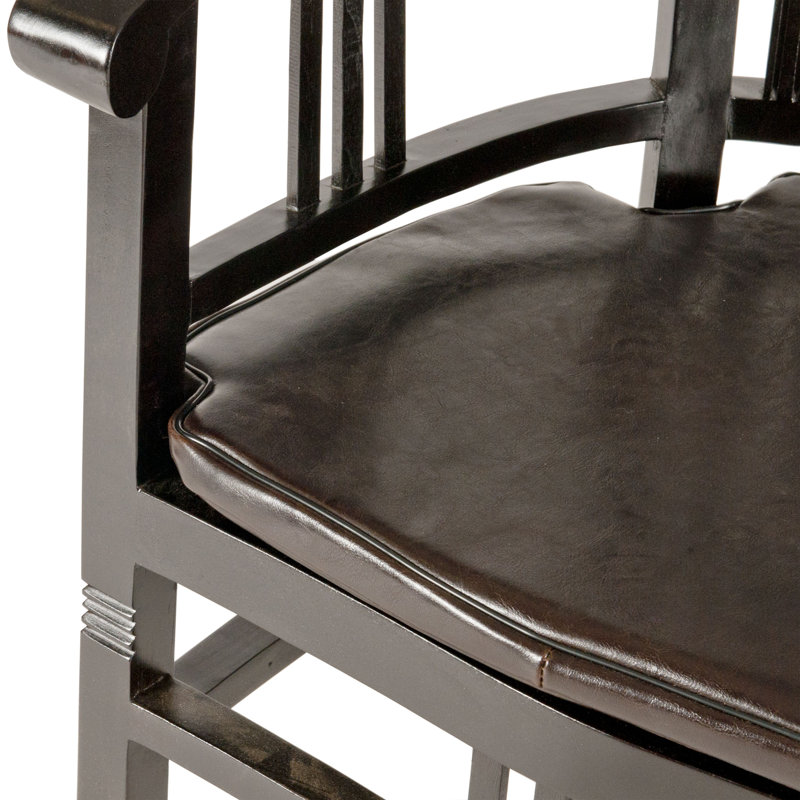 Odling 47cm H Solid Wood Slat Back Armchair, Dark Brown