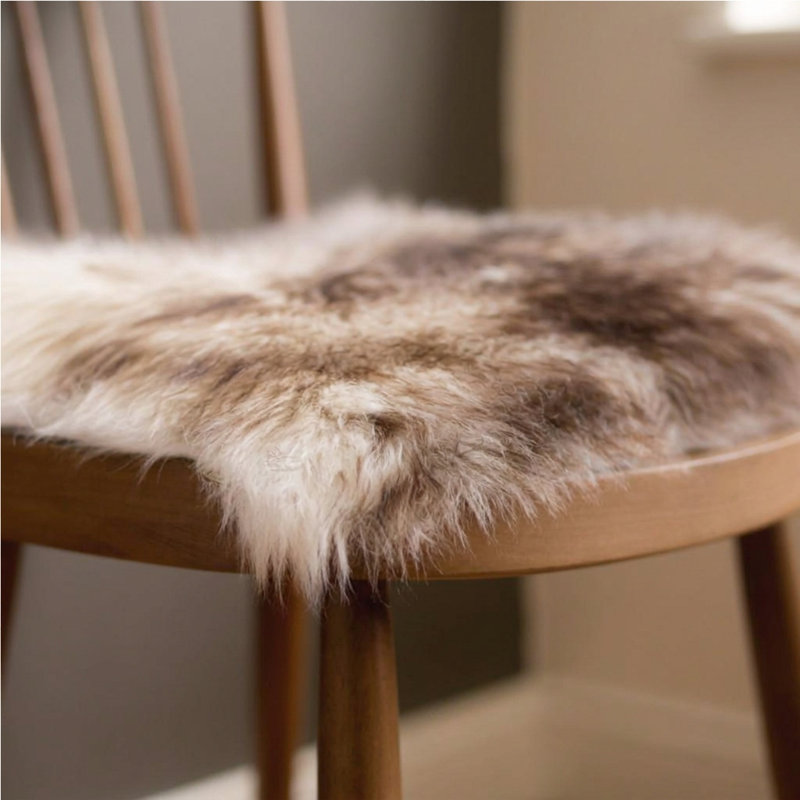 Coussin de chaise en laine de mouton de Nouvelle-Zélande , Chocolat dégradé, 17 po x 17 po, 1