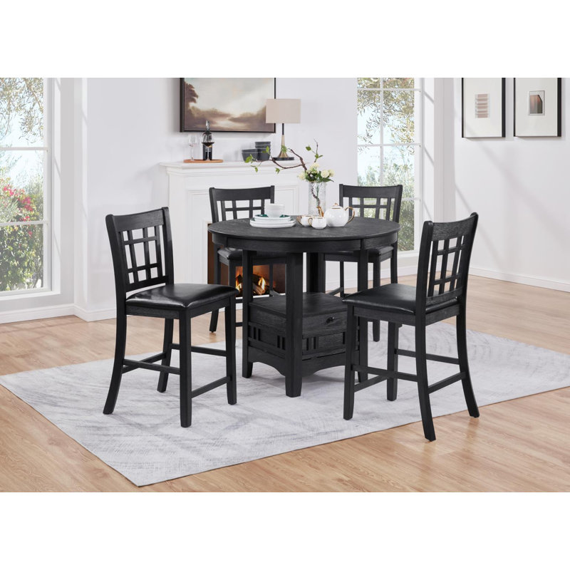 4 - Person Extendable Dining Set, Black