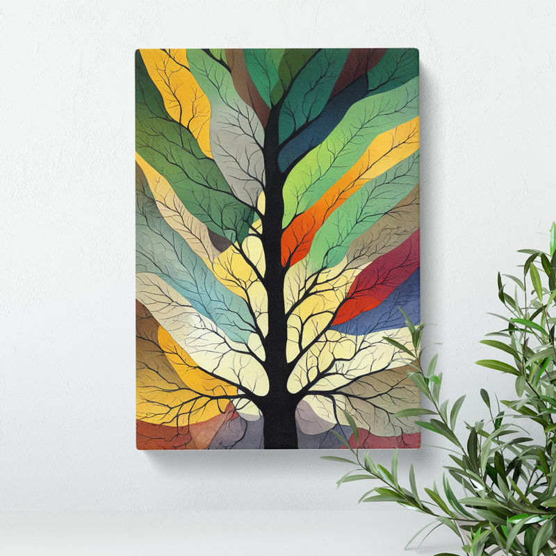 XC1022-4765X Tree Leaves In Colour No.5 Abstract - Wrapped Canvas Print, 50cm H x 35cm W x 3cm D