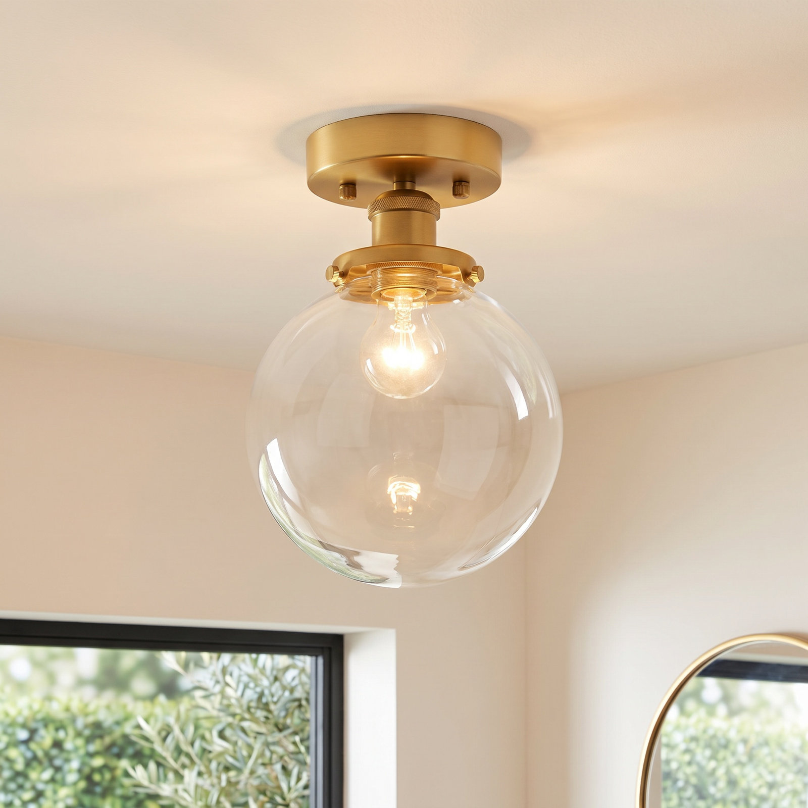 Brunsville 8" Single Light Semi Flush Mount