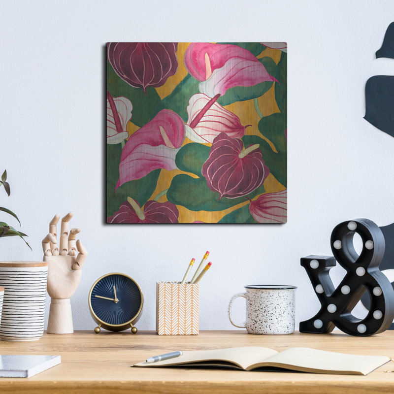 «Heavenly Divine - Anthuriums» par Carissa Luminess, H 12 po x l 12 po