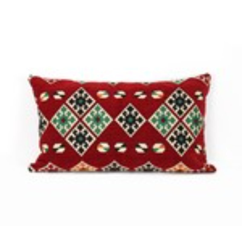 Coussin rouge de qualité supérieure, 22,8 po x 13,0 po | Rembourrage 50% coton / 50% polyester, 100% fibres | Revers stratifié et feutré pour un confort ultime | Idéal pour la décoration intérieure et la détente
