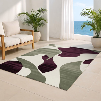 Tapis intérieur et extérieur beige Watercolor