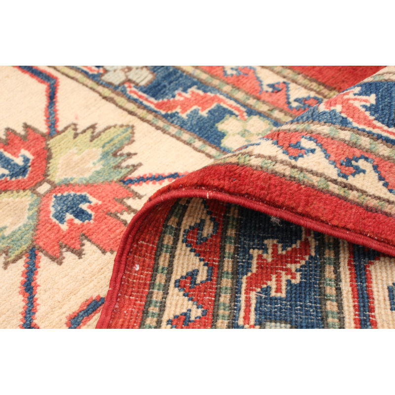 Tapis unique en laine noué à la main rouge Gazni des années 2010 de 8 pi 10 po x 11 pi 5 po Qaiden
