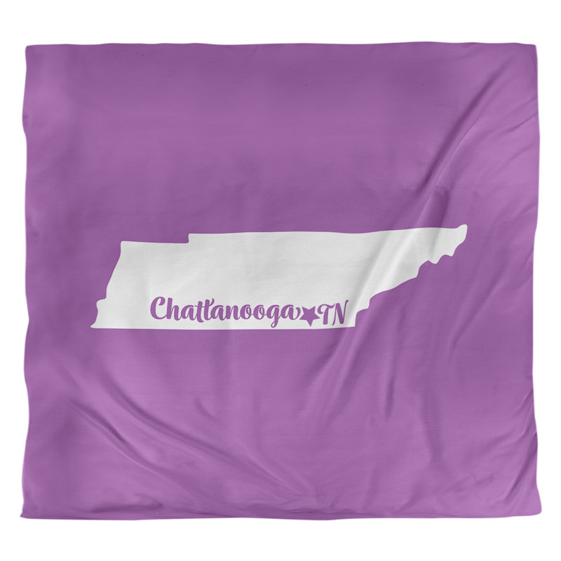 Housse de couette réversible simple Chattanooga Tennessee, Housse de couette pour très grand lit, Violet, Polyester brossé
