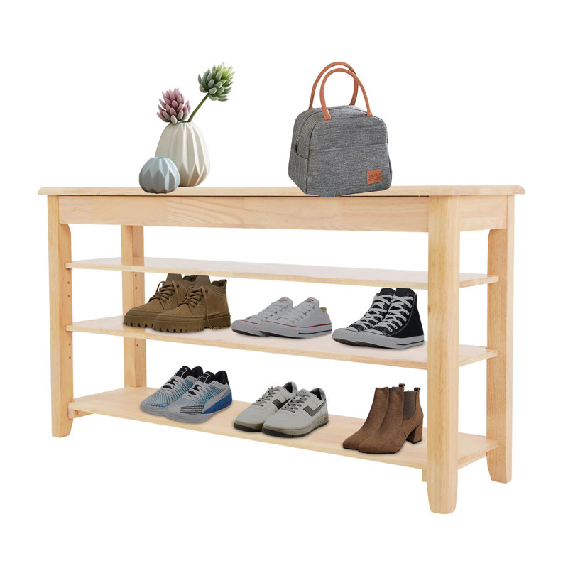 3-Tier Wooden Shoe Storage Bench
