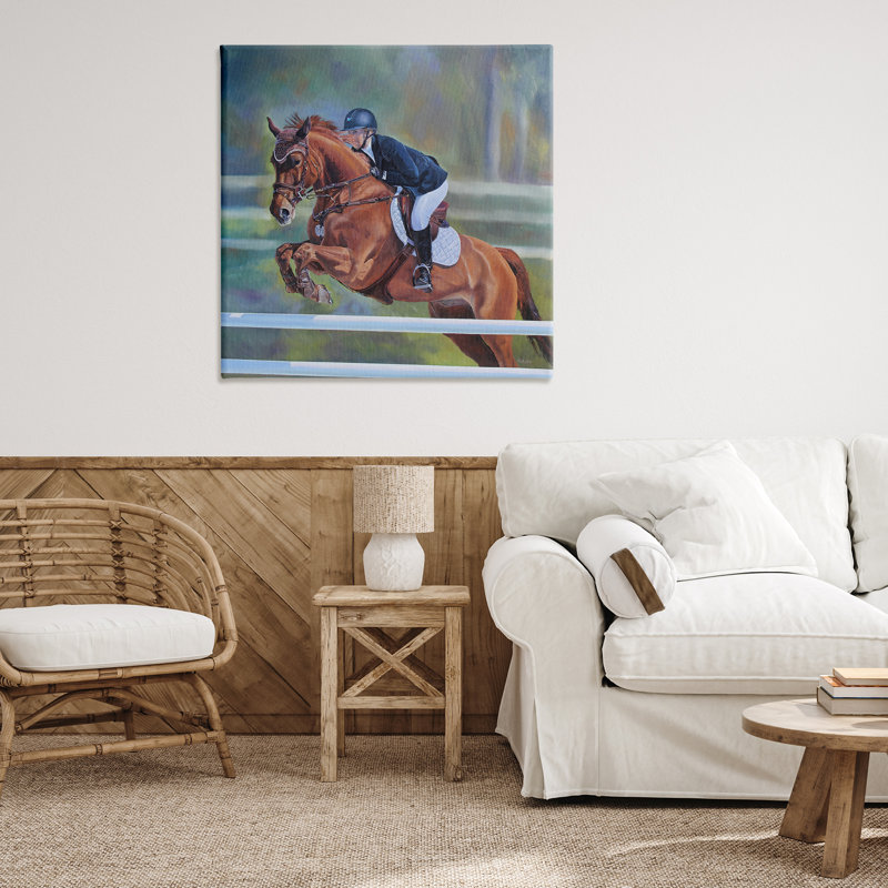 Art mural sur toile Jockey, H 36 po x l 36 po