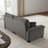 94" W Modern Gray Chenille Pleated Three-Seater Sofa with Spring Support