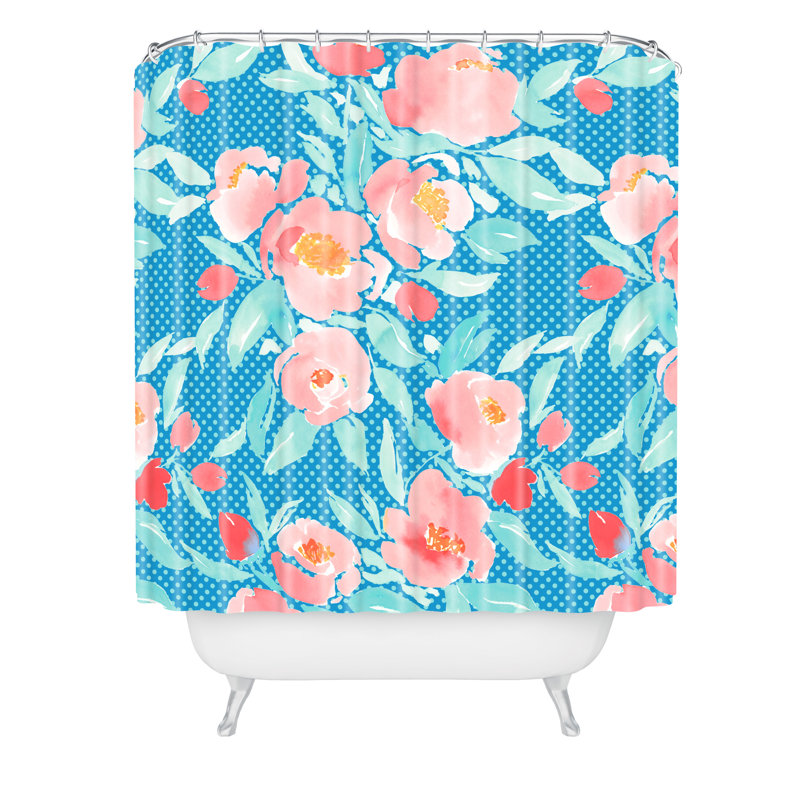 Rideau de douche simple à motif floral jacqueline maldonado