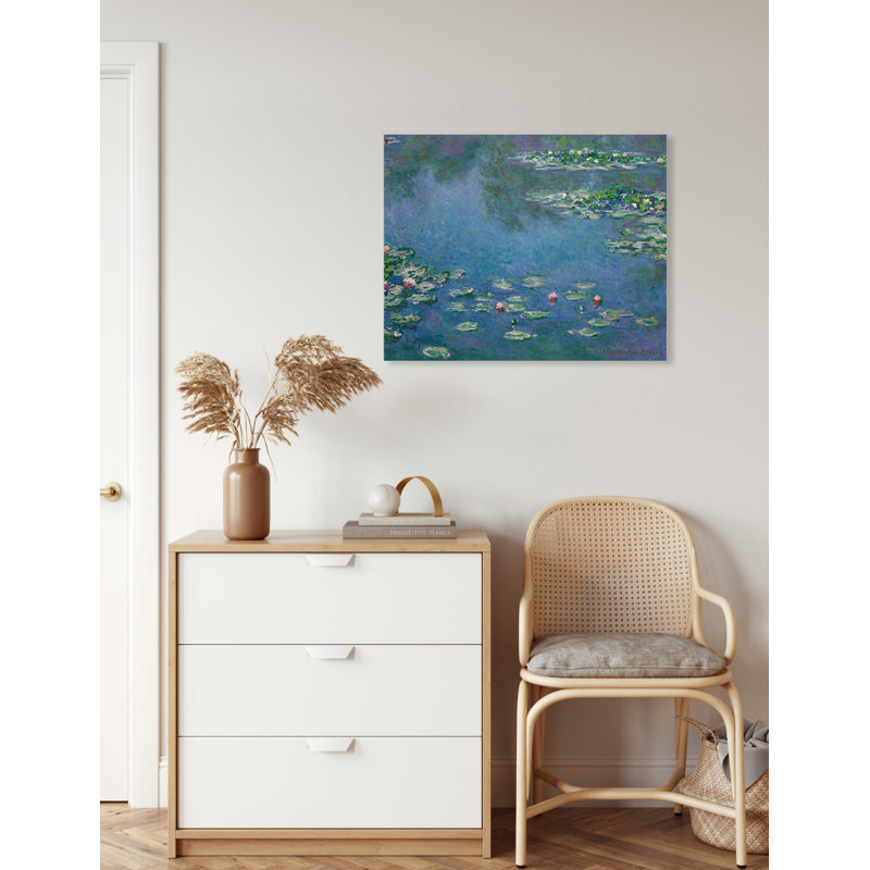 Reproduction d'art de Claude Monet, "Les Nymphéas" de 1906, estampe numérique sur toile de coton sans acide, Toile tendue