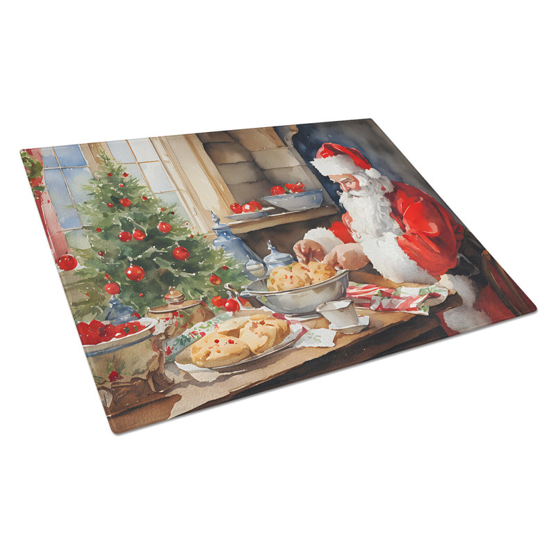 Biscuits avec grande planche à découper en verre Père Noël