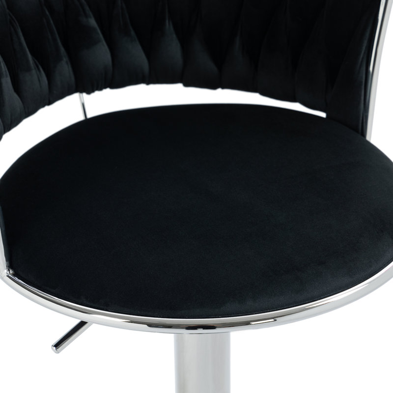 Tabouret de bar Christal, Noir, Argent