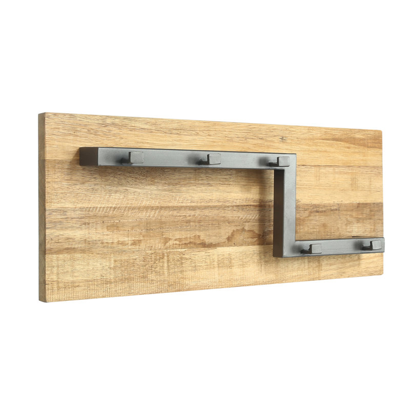 Label51 Coat Rack Road 65 x 13 x 25cm M Grey, Natural/Burned Steel