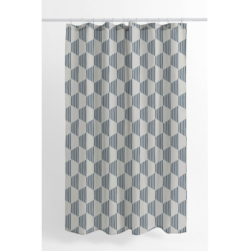 Hexaline Ultra-Thin Lightweight Shower Curtain, Blue