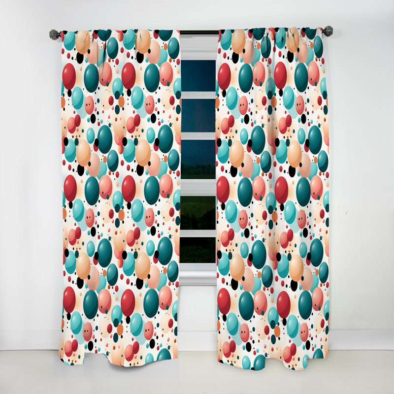 Motif à pois Gingham Charm - Rideau abstrait - Rideau abstrait obscurcissant - 1 panneau, L 52 po x L 90 po