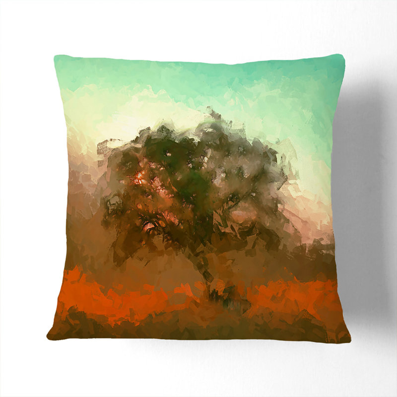 Tree in Isolation Cushion with Filling, Black, 55cm H x 55cm W x 20cm D