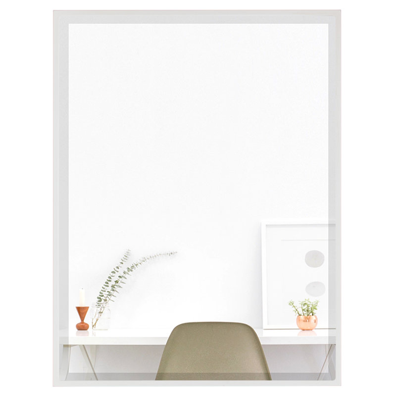 Bugarin Rectangle Mirror, 20.62" H x 24.62" W, Linen White