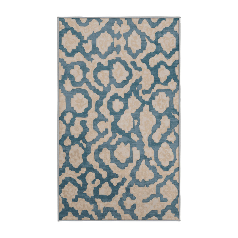 Machine Washable Gray Area Rug, Rectangle 7' x  9'