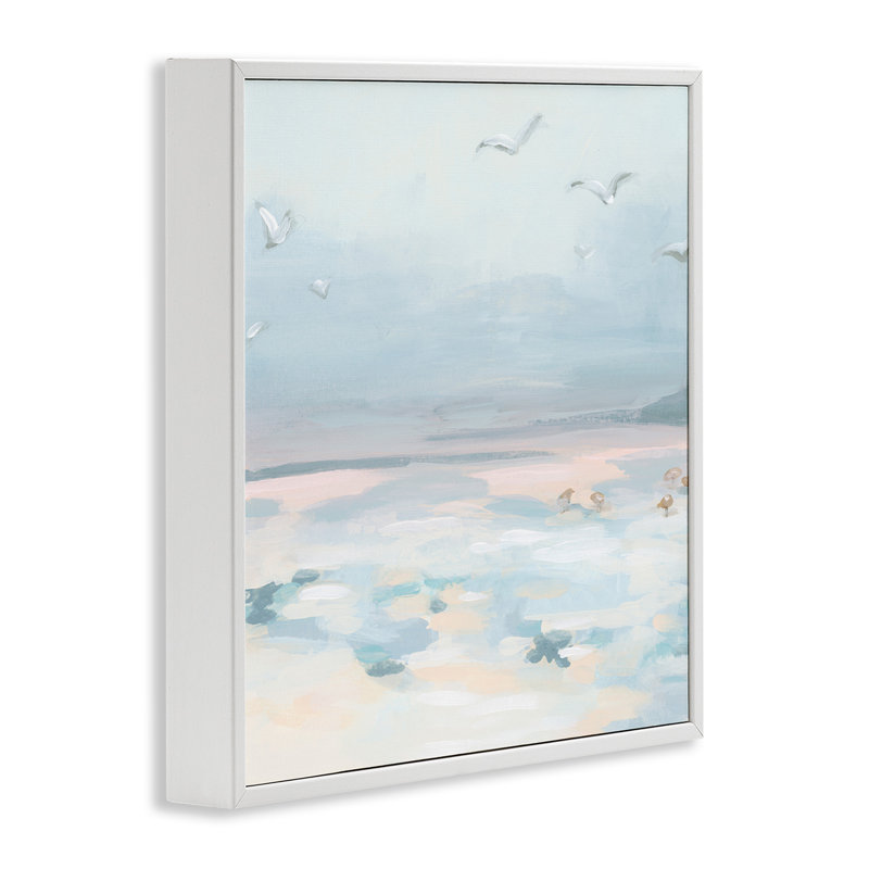 Az-941, impression encadrée de paysage côtier sur toile par June Erica Vess, H 17 po x l 17 po x P 1,5 po