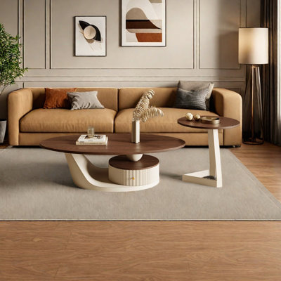 Table basse ovale en fer
