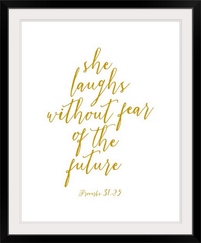 «Proverbs 31:25 - Scripture Art», art textuel, H 28 po x l 24 po x P 1 po, Cadre noir