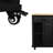 Kitchen Island With 47.2" X 19.7" Cabinet, Extendable Dining Table, Adjustable Shelves, Power Supply, Mobile Function 47 - Inch Countertop, Storage Compartments, Texture, Soft Close Hinges, Black-1312506742