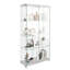 Vitrine moderne en verre avec lumières DEL, tablettes trempées et assemblage rapide pour le salon ou la chambre à coucher.-122751222