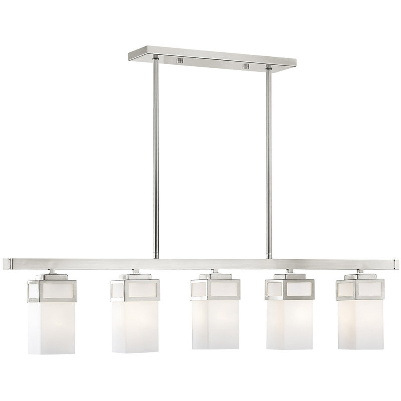 Lustre classique à 5 lumières avec abat-jour en cristal Basley