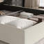 GRANDE PLATE-FORME GRAND LIT DE RANGEMENT EN LIN BEIGE-126672278
