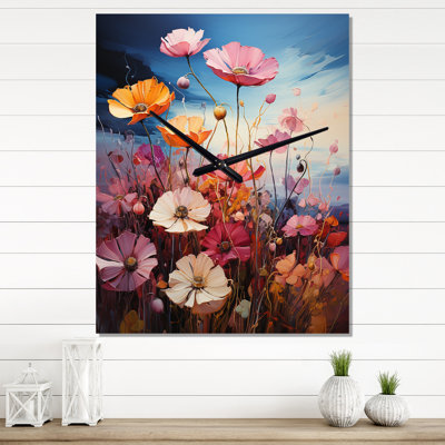 Mauve Wildflowers Symphony I - Horloges murales très florales