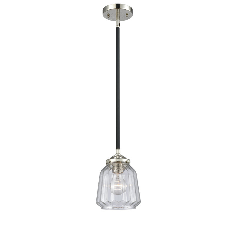 Vinson 1 - Light Single Pendant, Clear, LED, Black Polished Nickel