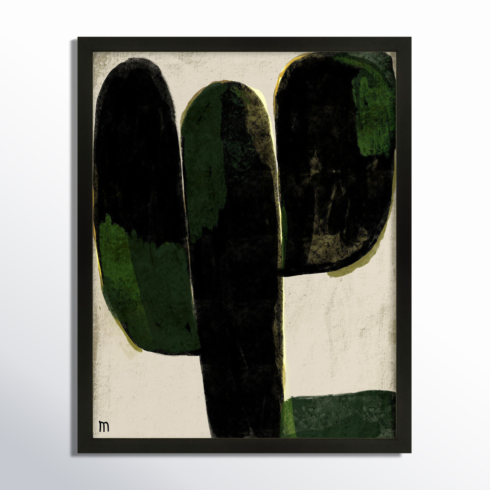 Succulent #1 by StudioM, Black, 20" H x 16" W x 1.25" D