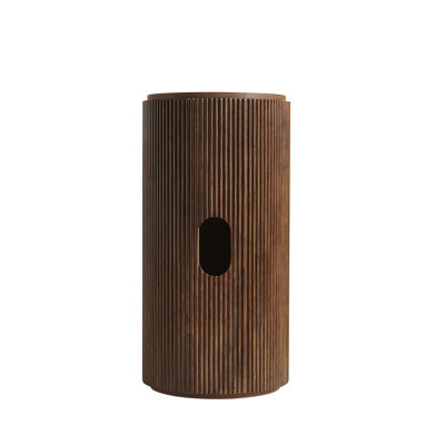 Armoire cylindrique autoportante 16 po seulement, sans robinet ni drain, couleur grain de bois noyer