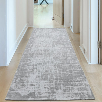 Carina Washable Rugs Striped Design in Grey