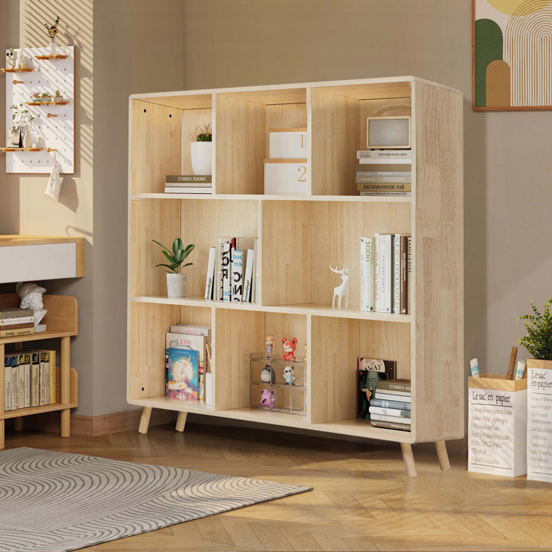 Pine Wood 8-Compartment Storage Cabinet (44" x 44")